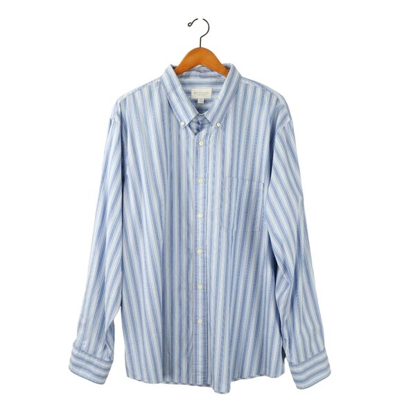 Sonoma Other - NWT Sonoma Life + Style Striped Blue White Cotton Button Front Mens Shirt XXL